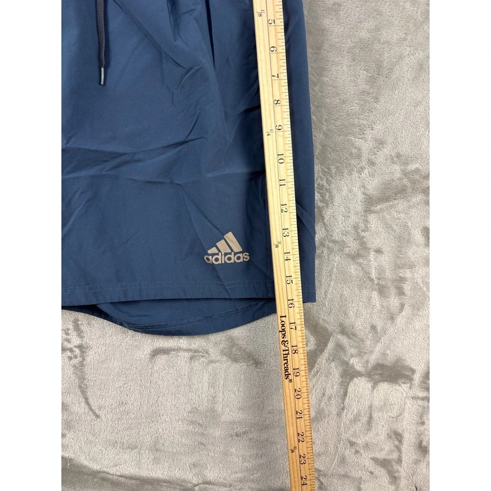 Adidas Shorts Mens L Climalite Running Navy Blue Reflective EUC